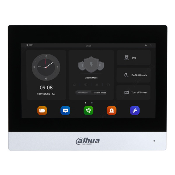 Dahua VTH8A21KMS-W Monitor Interior 7" de Superficie para Videoportero IP WiFi PoE SD 6E 1S Alarma Negro
