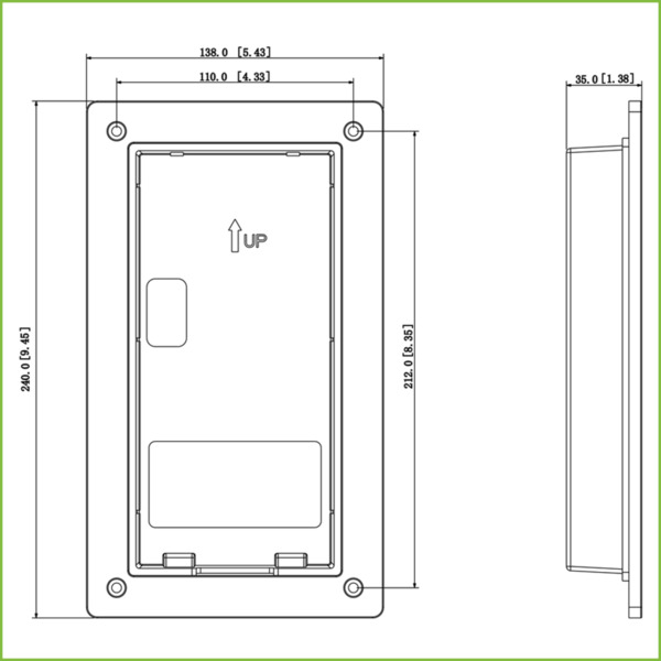 Dahua VTM116-01 Caja de montaje para insertar para VTO322x1E-P / VTO622xE-P (3)