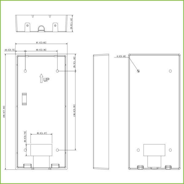 Dahua VTM117 Caja de montaje en superficie para VTO322xE-P / VTO622xE-P (1)