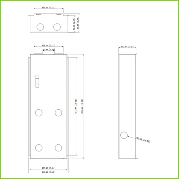 Dahua VTM121 Caja de montaje para insertar para VTO75xxG / VTO65xxF(H)(H-D) (1)