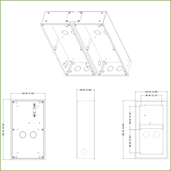 Dahua VTM127 Caja de montaje para 2 módulos de Videoportero Dahua insertar / superficie para VTO4202F-X series (1)