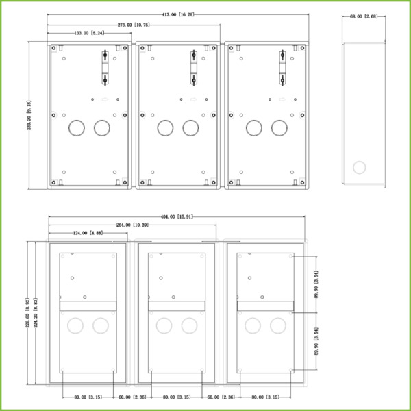 Dahua VTM127 Caja de montaje para 2 módulos de Videoportero Dahua insertar / superficie para VTO4xxxF series (2)
