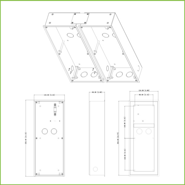 Dahua VTM128 Caja de montaje para 3 módulos de Videoportero Dahua insertar / superficie para VTO4202F-X series (1)