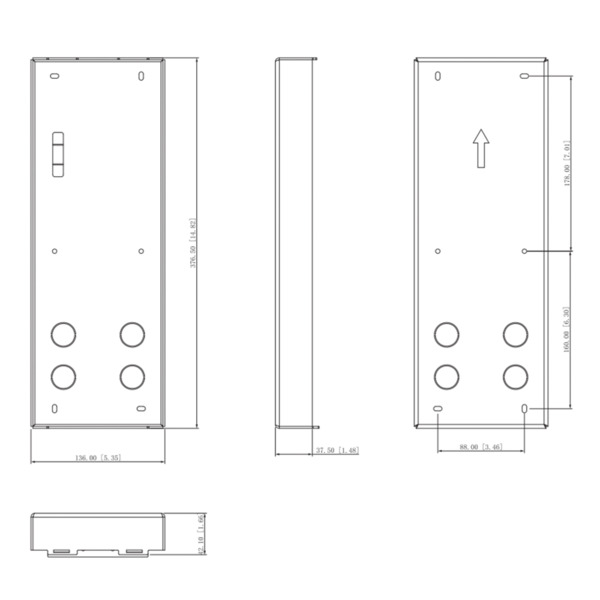 Dahua VTM130 Caja de montaje para superficie para VTO75xxG / VTO65xxF(H)(H-D) (1)