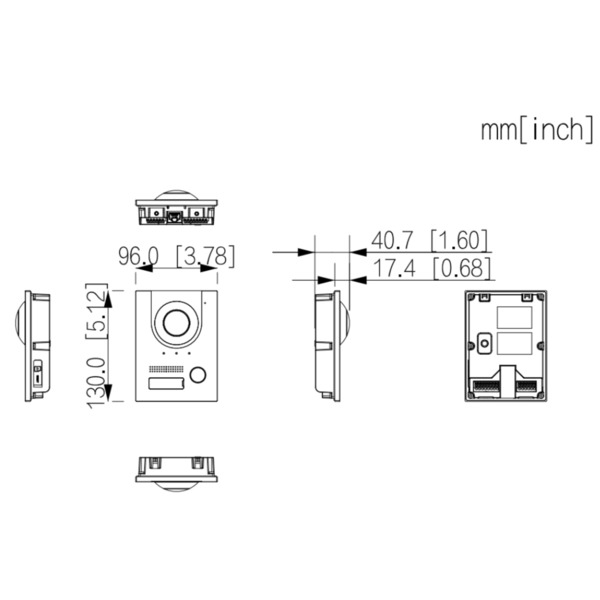 Dahua VTO2202F-P-S3 Estación Exterior para Videoportero IP 2-hilos/RJ45 PoE con Cámara 2MP IP65 IK07 168.6º (1)