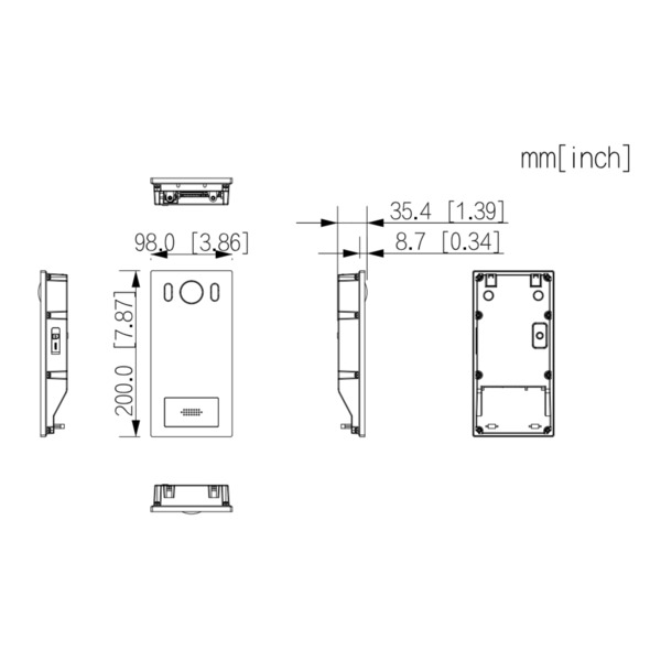 Dahua VTO3222E-P Estación Exterior de Videoportero IP 2-hilos con Cámara 2MP Mifare IK08 IP65 PoE (1)