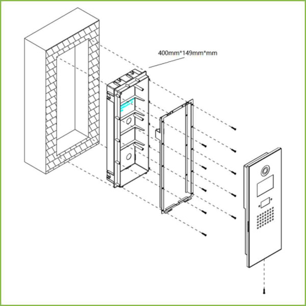 Dahua VTOB102 Caja de Montaje Insertado para VTO1210B-X Y VTO1220BW (1)
