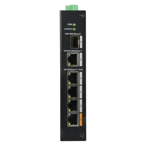 DAHUA XS-SW0604HIPOE-F-60-DIN Switch PoE X-Security - 4 puertos PoE +1  SFP +1 Uplink Gigabit - Velocidad 10/100/1000 Mbps - 60W (7)
