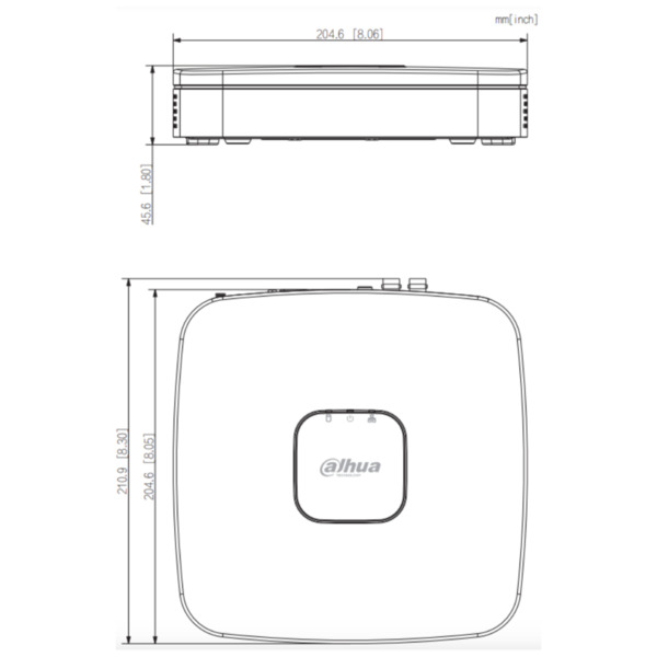 Dahua XVR4104C-I-V2 DVR 5EN1 H265 4ch 1080N/720P@25ips +1IP 2MP 1HDMI 1HDD AI (3)