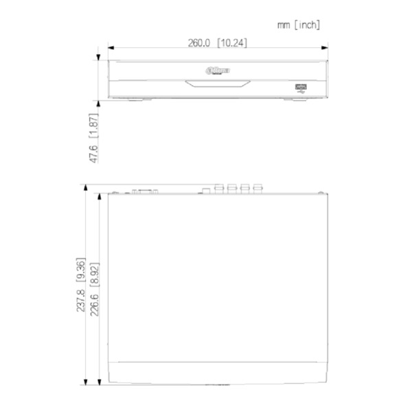 Dahua XVR4108HS-I/T DVR 5EN1 H265 8ch 1080N/720P@12ips +2IP 6MP 1HDMI 1HDD AI (2)