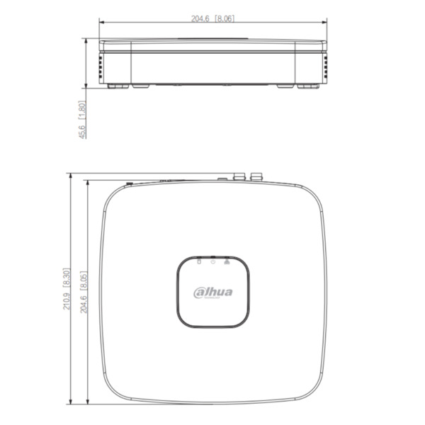 Dahua XVR5104C-I3-V3 DVR 5EN1 H265 4ch 5M@6ips +2IP 6MP 1HDMI 1HDD AI (2)