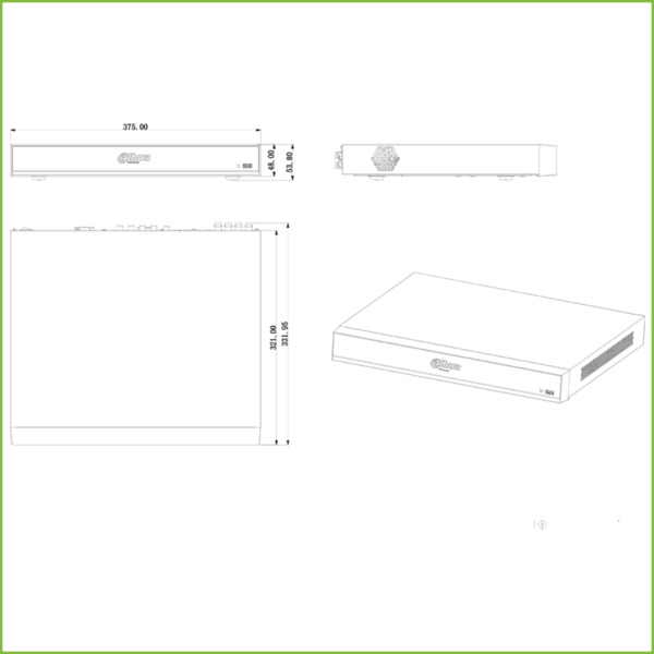 Dahua XVR8208A-4K-I DVR 5EN1 H265 8ch 4K@6ips +64IP 12MP 2HDMI 2HDD E/S AI (1)