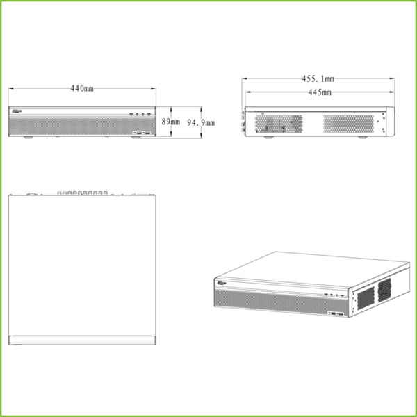 Dahua XVR8808S DVR 5EN1 8ch 4MP@12ips +56IP 12MP 2HDMI 8HDD E/S (1)