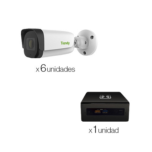 Davantis PROMO DFUSION T 2.8- Promoción de 1 DFUSION mini de 6 canales con módulo relé + 6 cámaras bullet IP 5Mpx, óptica motori