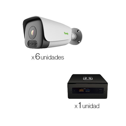 Davantis PROMO DFUSION T 5-50 Promoción de 1 DFUSION mini de 6 canales con módulo relé + 6 cámaras bullet IP 2Mpx, óptica motori