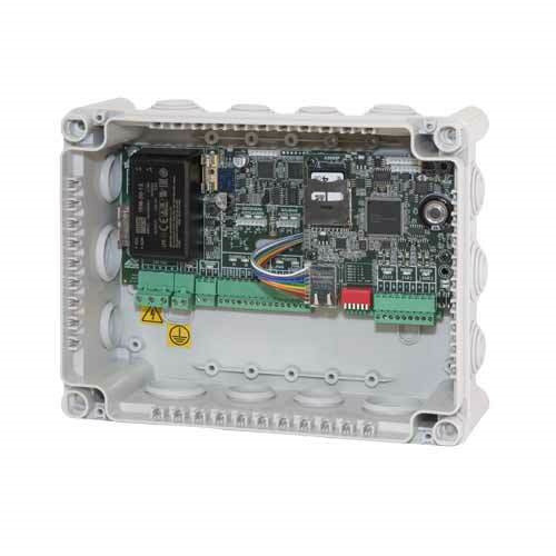 Desico A2003FB Controlador de accesos para 2 puertas con fuente de alimentación, cargador de batería de hasta 7 Ah (batería no i