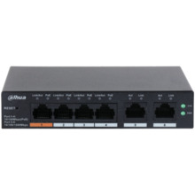 (DH-CS4006-4ET-60) DAHUA SWITCH 6 PUERTOS, 4 POE, GESTIONABLE CON CLOUD