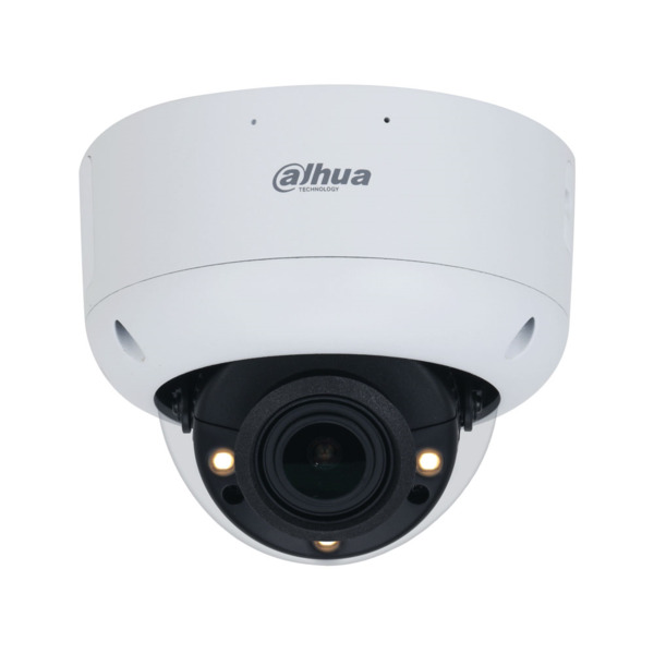 Domo IP Dahua Full Color. 4MP@25ips, H.265+/H.264+. Color 24H, 0,0005 lux, Smart Light 40m. Óptica motorizada de 2,7~12 mm. BLC,