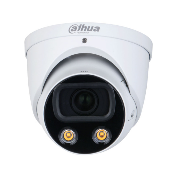 Domo IP Dahua Full Color. 8MP@25/30ips, Smart H.265+/H.265. Color 24h, 0,0005 lux, Smart Light 50m. Óptica de 2,8 mm. WDR 140dB,