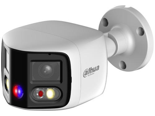 (DH-IPC-PFW3849SP-A180-E2-AS-PV-0280B) DAHUA CÁMARA IP BULLET PANORÁMICA TIOC DUO WDR WIZSENSE 2X4MP LED IR & LUZ CÁLIDA IP67 AL