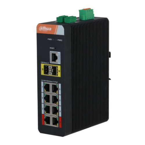 (DH-IS4210-8GT-120) DAHUA SWITCH INDUSTRIAL L2 GESTIONABLE POE 2.0 WATCHDOG 8 PUERTOS + 2 GIGABIT SFP (1)
