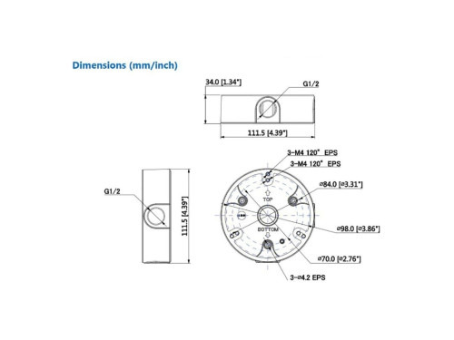 (DH-PFA136) DAHUA CAJA DE CONEXIONES DE ALUMINIO PARA HDW7 HDBW5. V2 (3)