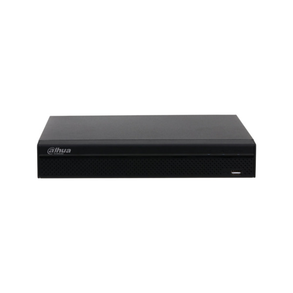 NVR IP Dahua de 4 canales. Formato Smart H.265+. 80/60Mbps de entrada/salida. Salidas HDMI (4K) y VGA (1080P) simultáneas. Compa