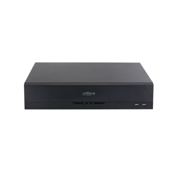 NVR IP Dahua WizSense de 64 canales. Smart H.265+/Smart H.264+. Hasta 384/384Mbps de entrada/salida. Salidas HDMI (4K) y VGA sim