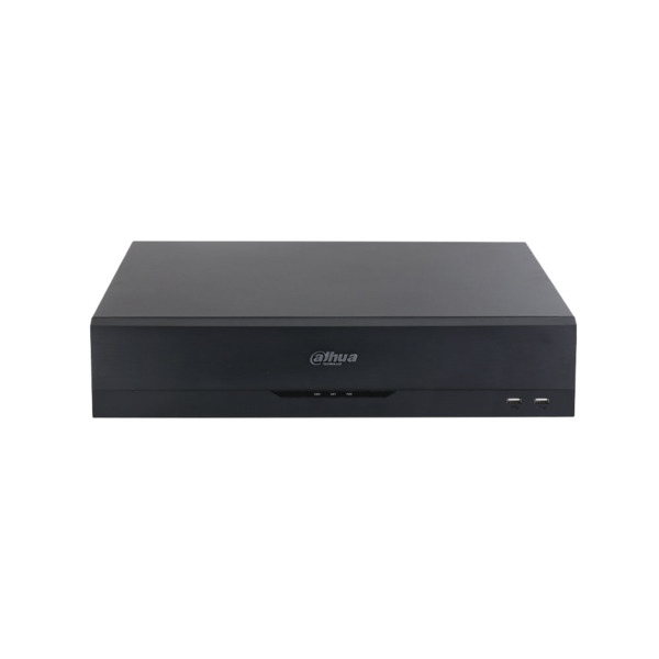 NVR IP Dahua WizSense de 64 canales. Smart H.265+/Smart H.264+. Hasta 384/384Mbps de entrada/salida. 2 salidas HDMI (4K) y 2 sal