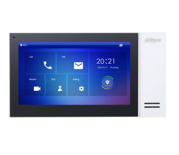 (DHI-VTH2421FW-P) DAHUA MONITOR INTERIOR 7" DE SUPERFICIE PARA VIDEOPORTERO IP POE SD 6E 1S ALARMA BLANCO