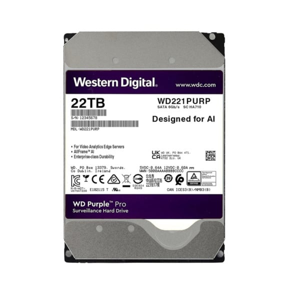 Disco Duro WD Purple Pro 22TB Especial Seguridad