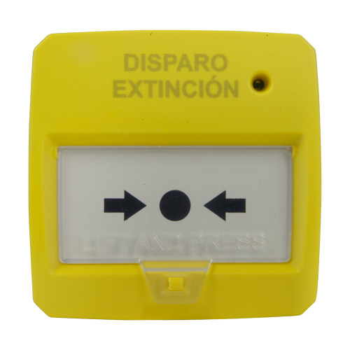 DMTECH DMT-D9000-MCP-Y Pulsador rearmable - Especial para panel de extinción - Activación manual - Instalación en superficie - R (5)