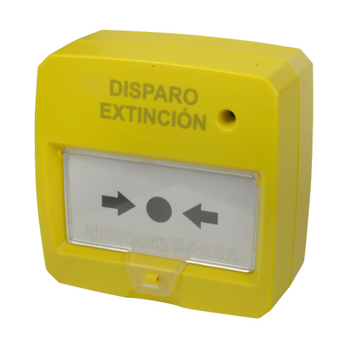DMTECH DMT-D9000-MCP-Y Pulsador rearmable - Especial para panel de extinción - Activación manual - Instalación en superficie - R