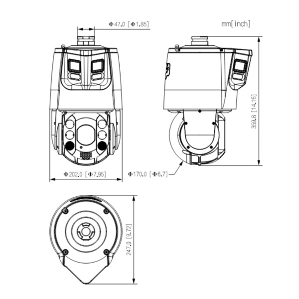 Domo Dual-PTZ IP 4M DN WDR Iluminación Dual LED30m/IR200m 25x IP66 AUDIO E/S AI (1)