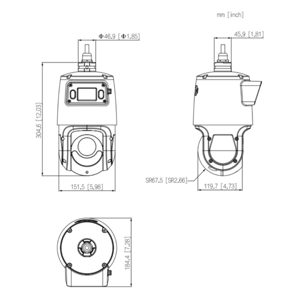 Domo Dual-PTZ IP 4M+4M TiOC WDR Iluminación Dual LED50m/IR100m 25x IP66 PoE+ AUDIO E/S AI (1)