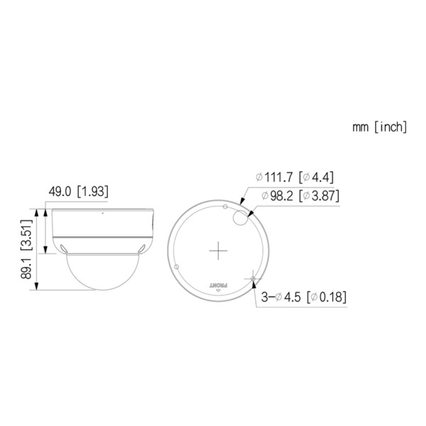 Domo IP 4M H265 WDR IR50m 2.8mm IK10 IP67 PoE AUDIO MIC E/S AI (1)