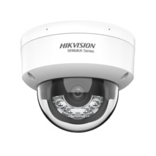 Domo IP HiWatchT de HIKVISION®. 2MP@25/30ips, H.265+/H.265. ICR, 0,005 lux, Smart Dual Light 30m. Óptica fija de 2,8 mm. WDR dig