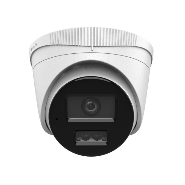 Domo IP HiWatchT de HIKVISION®. 2MP@25/30ips, H.265+/H.265. ICR, 0,005 lux, Smart Dual Light 30m. Óptica fija de 2,8 mm. WDR dig