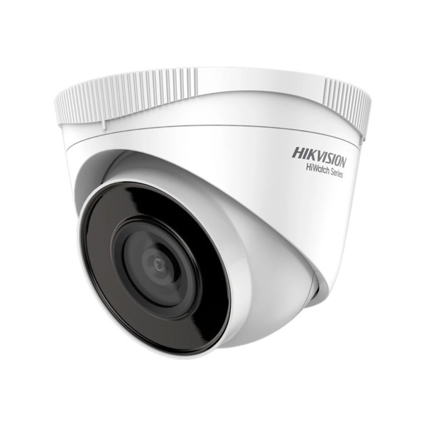 Domo IP HiWatchT de HIKVISION®. 2MP@25/30ips, H.265+/H.265. ICR, 0,01 lux, Smart IR 30m. Óptica fija 2,8 mm. WDR digital. Detecc