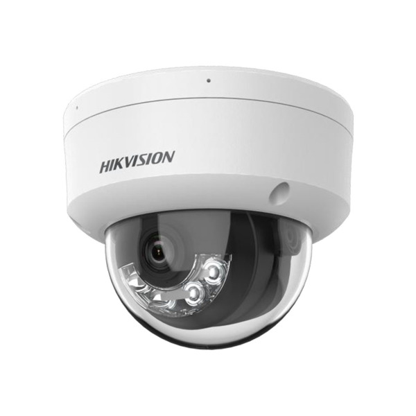 Domo IP HiWatchT de HIKVISION®. 4MP@20ips, H.265+/H.265. ICR, 0,01 lux, Smart Hybrid Light 20m. Óptica fija de 2,8 mm. WDR digit