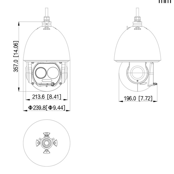 Domo PTZ Híbrido IP DUAL Térmico 400*300 25mm + Visible 4M DN WDR 45x IP66 IR100 36Vdc PoE AUDIO E/S AI (1)