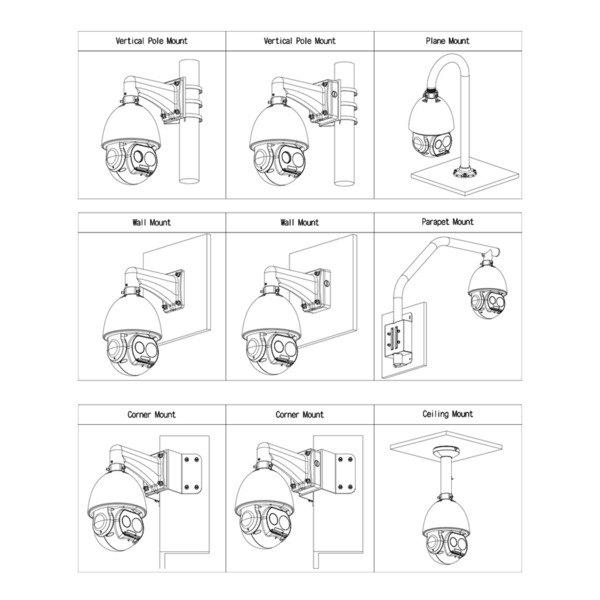 Domo PTZ Híbrido IP DUAL Térmico 400*300 25mm + Visible 4M DN WDR 45x IP66 IR100 36Vdc PoE AUDIO E/S AI (2)