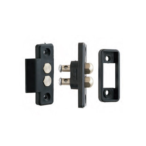 Dorcas 2C-NEGRO Pasacorrientes de plastico de 2 contactos color negro, para emportrar. Corriente máxima 2 A