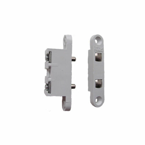Dorcas 2C Pasacorrientes de plastico de 2 contactos color blanco, para emportrar. Corriente máxima 2 A