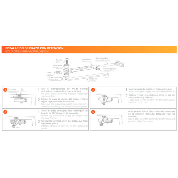 DORCAS DR-D-22194 Cierrapuertas de brazo articulado - Instalación de superficie y reversible - Apertura con fuerza reducida - Pu (11)
