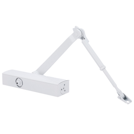 Comprar DORCAS DR-D-22194/W Cierrapuertas de brazo articulado - Instalación de superficie y reversible - Apertura con fuerza reducida - Puertas entre 25~100 kg y 850~1250 mm - Velocidad ajustable | Ajuste de fuerza preciso - Apto para todo tipo de puerta