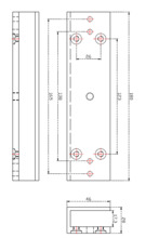 Dorcas U600 KIT Soporte para puertas de cristal compatible con M600T
