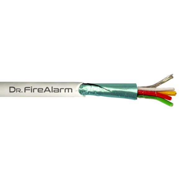 DrFireAlarm ALARM04-LSZH Rollo 100m de cable manguera blanco flexible 4 hilos apantallado LSZH (4x0,22) CPR