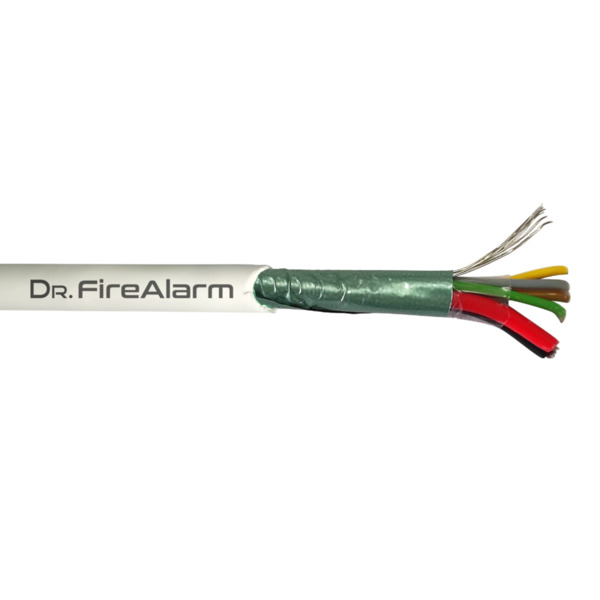 DrFireAlarm ALARM04+2-LSZH Rollo 100m de cable manguera blanco flexible 4+2 hilos apantallado LSZH (4x0,22+2x0,7) CPR