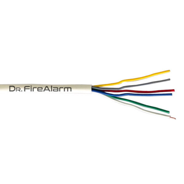 DrFireAlarm ALARM06-PVC-U Rollo 100m de cable manguera blanco flexible 6 hilos sin pantalla PVC (6x0,22)